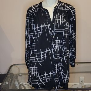 Black with white lines Blouse